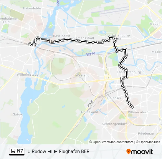 N7 Bus Line Map