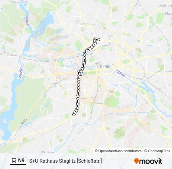N9 Bus Line Map
