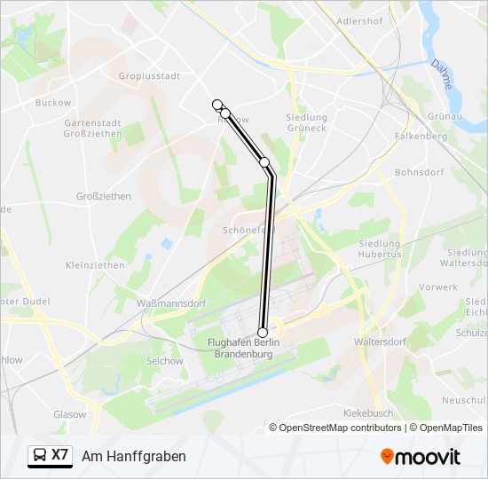 Автобус X7: карта маршрута