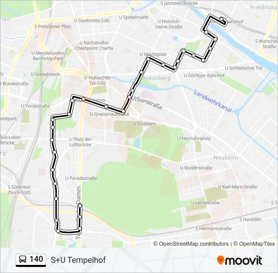 140 Bus Line Map