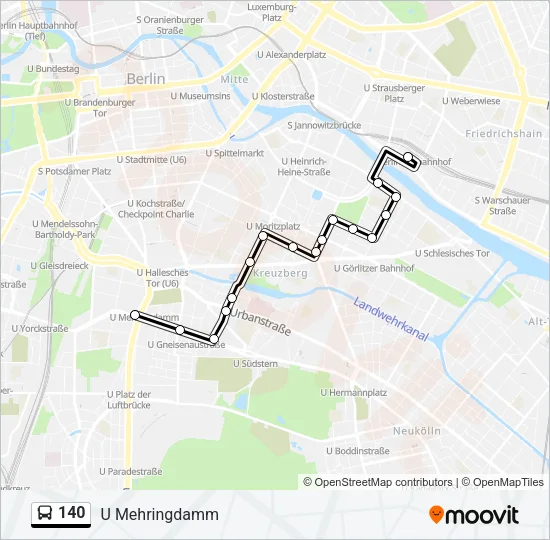 140 Bus Line Map