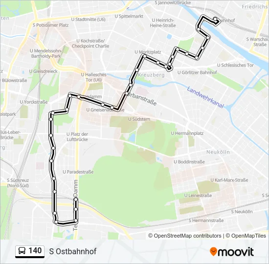 140 Bus Line Map
