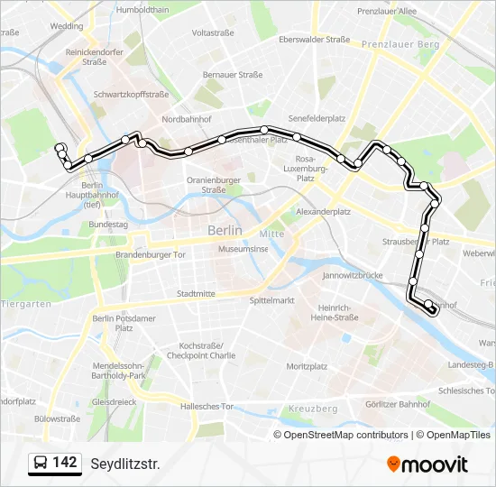 142 Bus Line Map