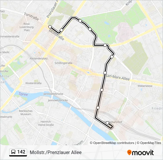 142 Bus Line Map