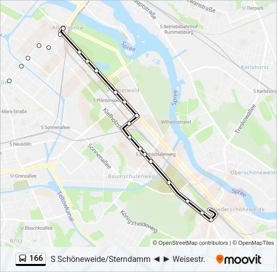 166 Bus Line Map
