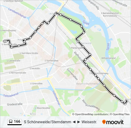 166 Bus Line Map
