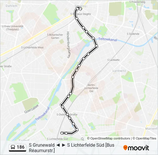 186 Bus Line Map