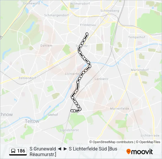 186 Bus Line Map