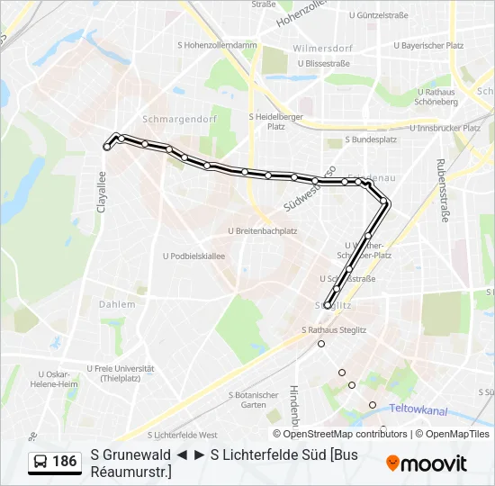 186 Bus Line Map