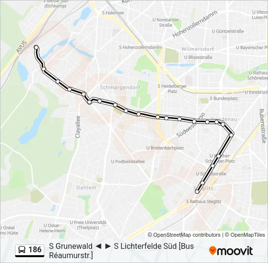 186 Bus Line Map