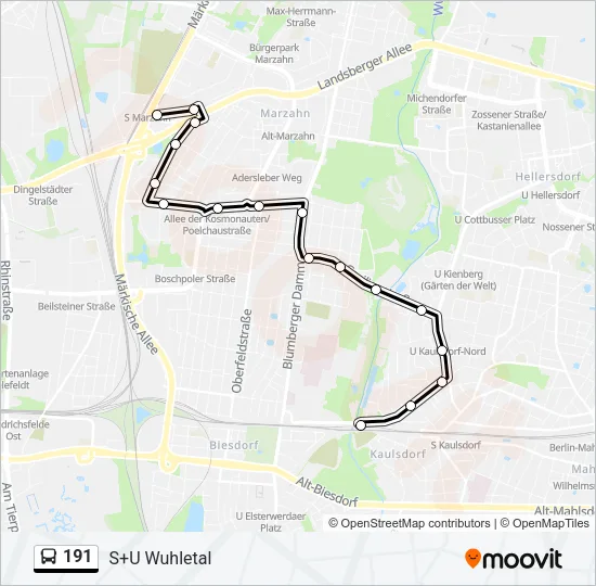191 Bus Line Map