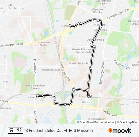 192 Bus Line Map