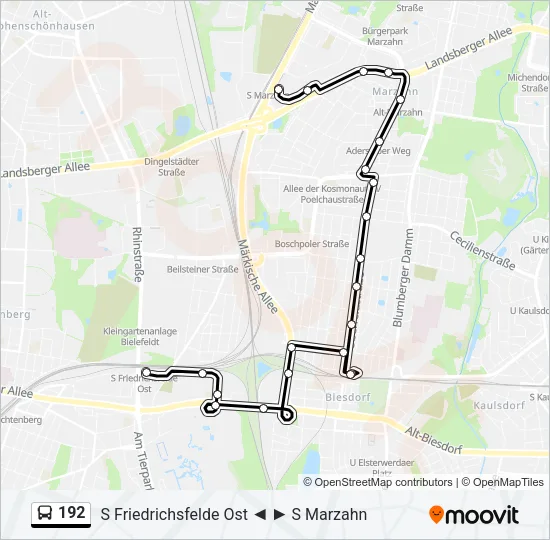 192 Bus Line Map