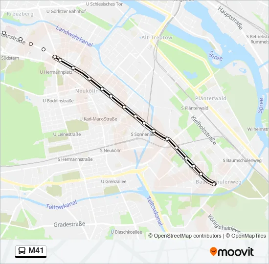 M41 Bus Line Map