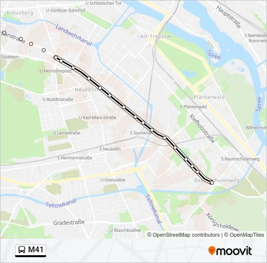 M41 Bus Line Map