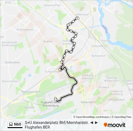 N60 Bus Line Map