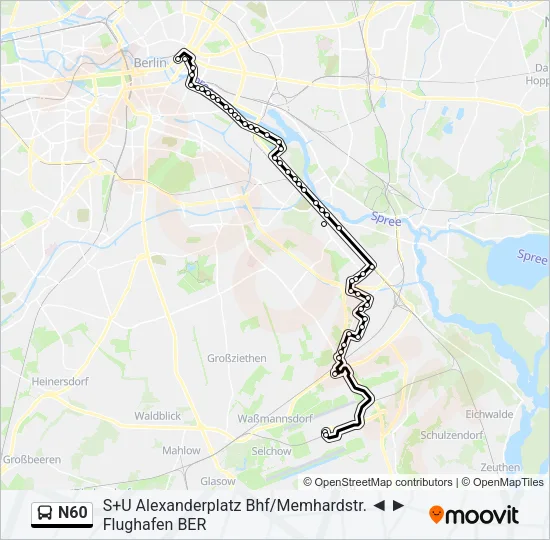 N60 Bus Line Map