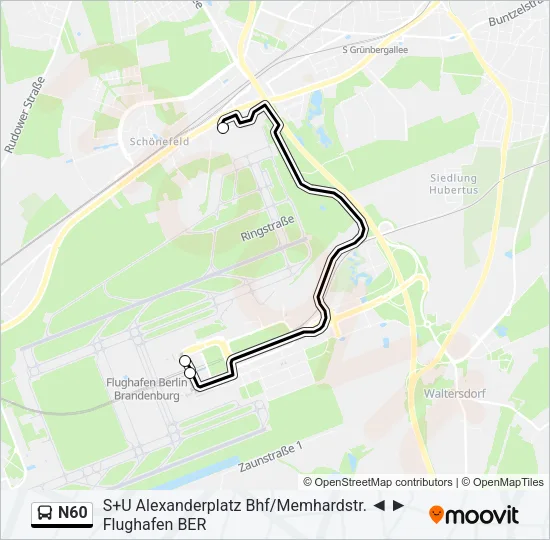 N60 Bus Line Map