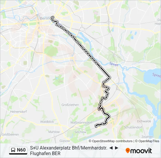 N60 Bus Line Map
