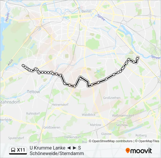 X11 Bus Line Map