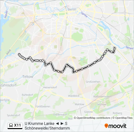 X11 Bus Line Map