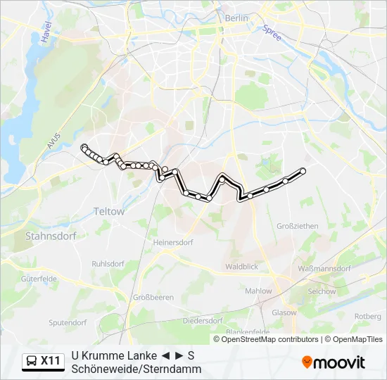 X11 Bus Line Map
