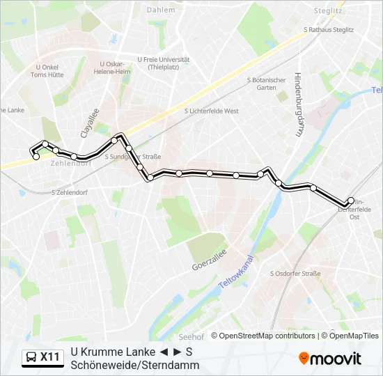 X11 Bus Line Map