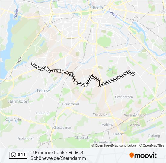 X11 bus Line Map