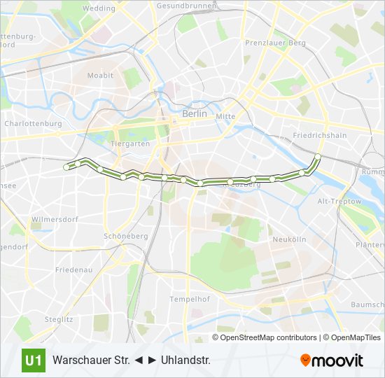 U1 subway Line Map