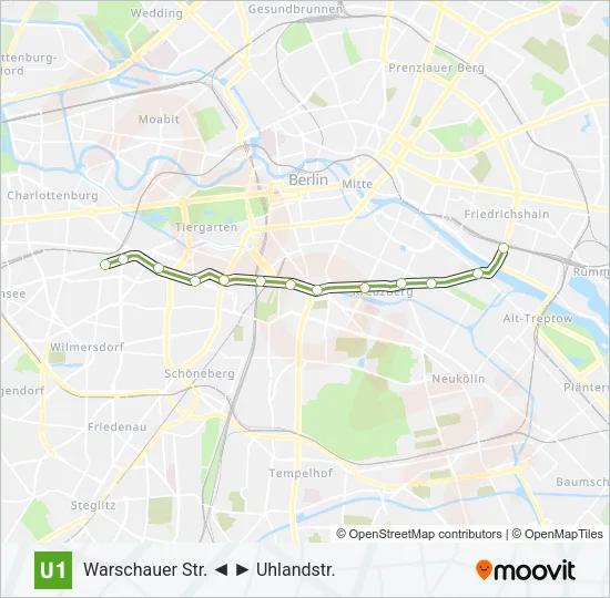 U1 Subway Line Map