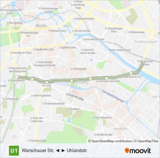 U1 subway Line Map