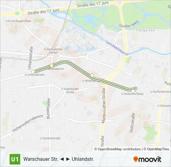 U1 Subway Line Map