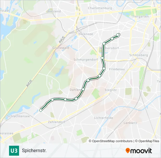 Метро U3: карта маршрута
