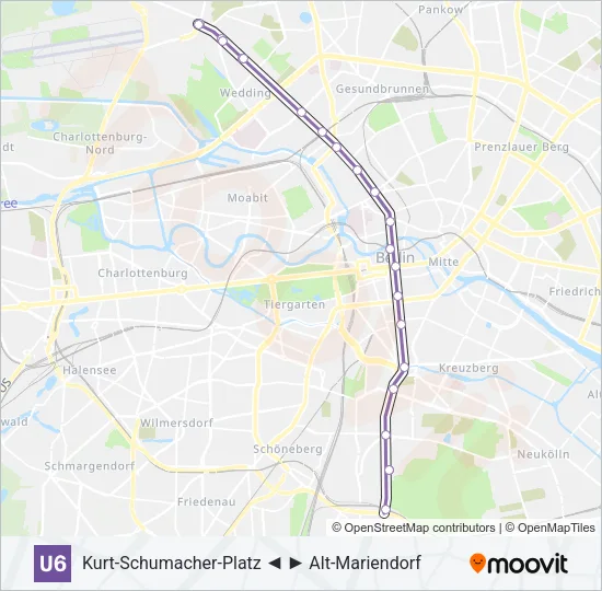 Метро U6: карта маршрута