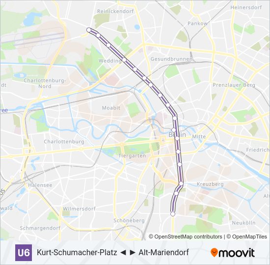 U6 subway Line Map