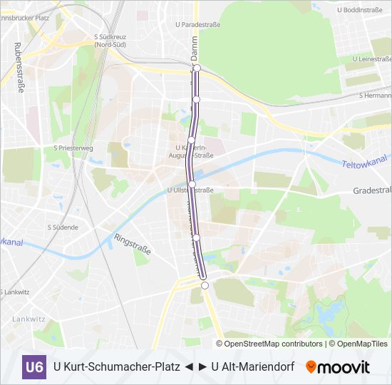 U6 subway Line Map