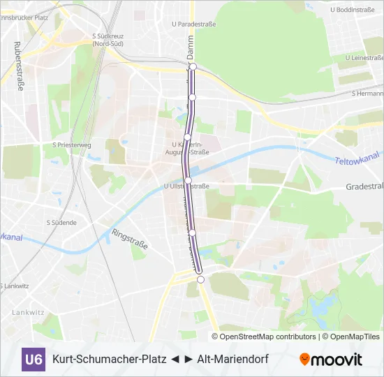 Метро U6: карта маршрута