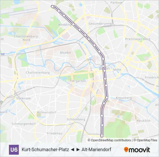 Метро U6: карта маршрута
