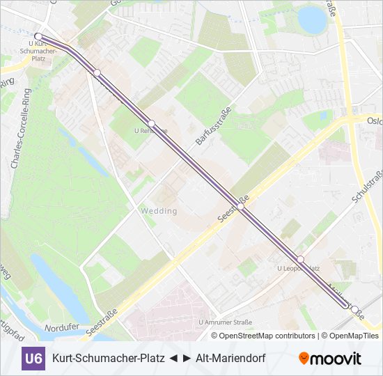 U-Bahnlinie U6 Karte