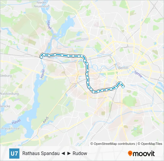 Метро U7: карта маршрута