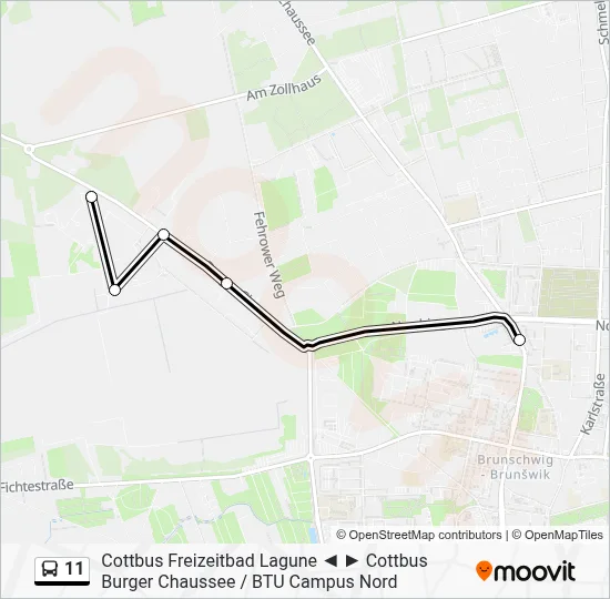 11 Bus Line Map