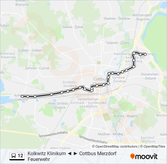 Buslinie 12 Karte