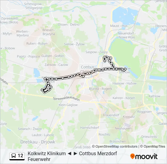 12 Bus Line Map
