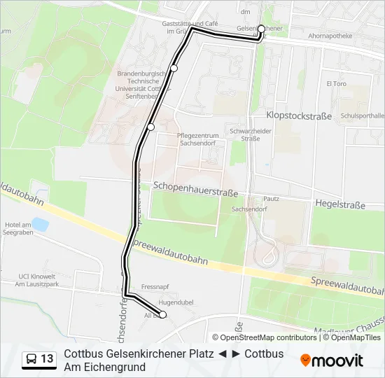 13 Bus Line Map
