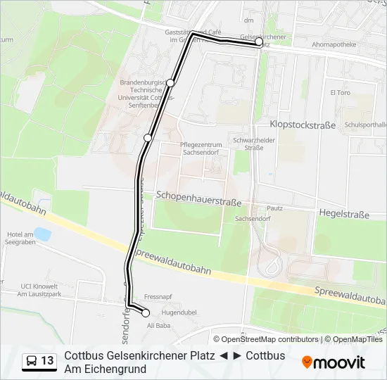 13 Bus Line Map