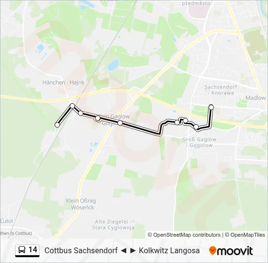 14 Bus Line Map