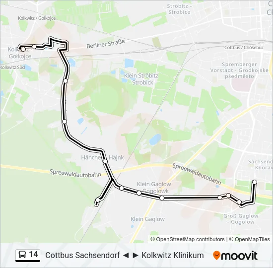 14 Bus Line Map