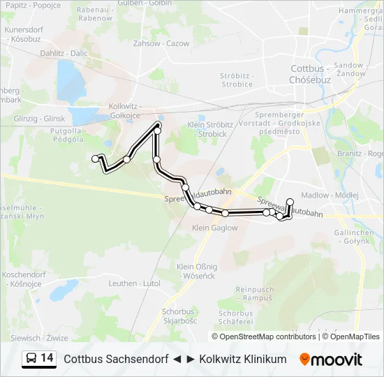 14 Bus Line Map