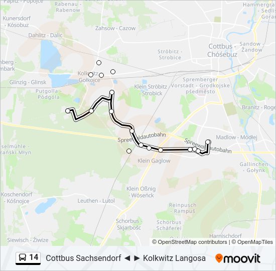 14 bus Line Map