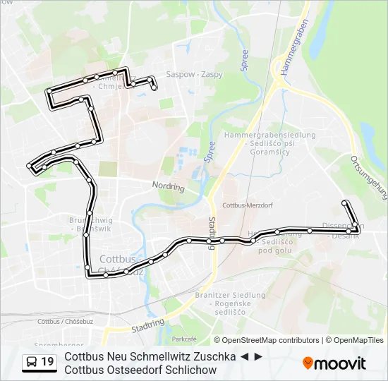 19 Bus Line Map